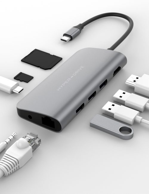 CỔNG CHUYỂN HYPERDRIVE POWER 9-IN-1 USB-C HUB FOR IPAD PRO 2018, MACBOOK, ULTRABOOK, CHROMEBOOK PC & USB-C DEVICES